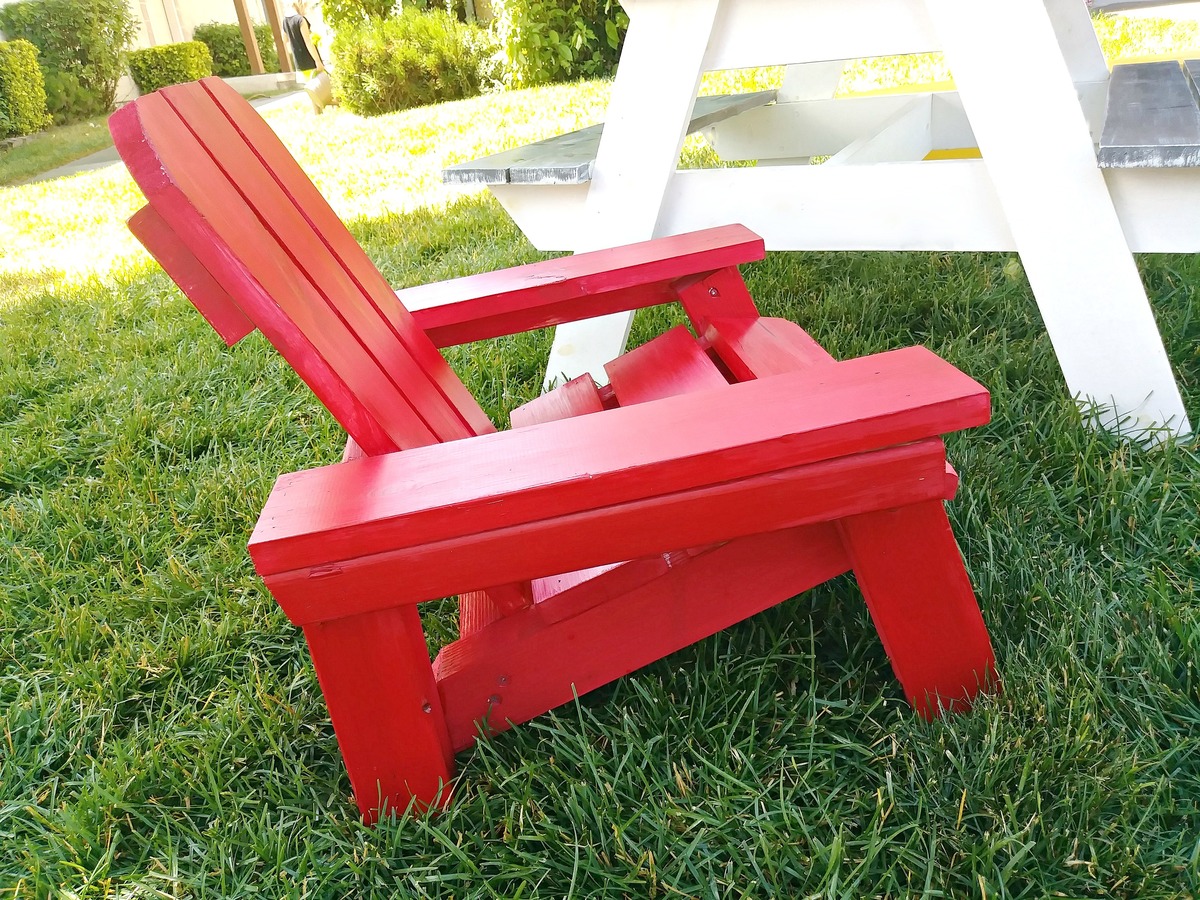 DIY Children S Adirondack Chair Ana White   Red Chair Main 